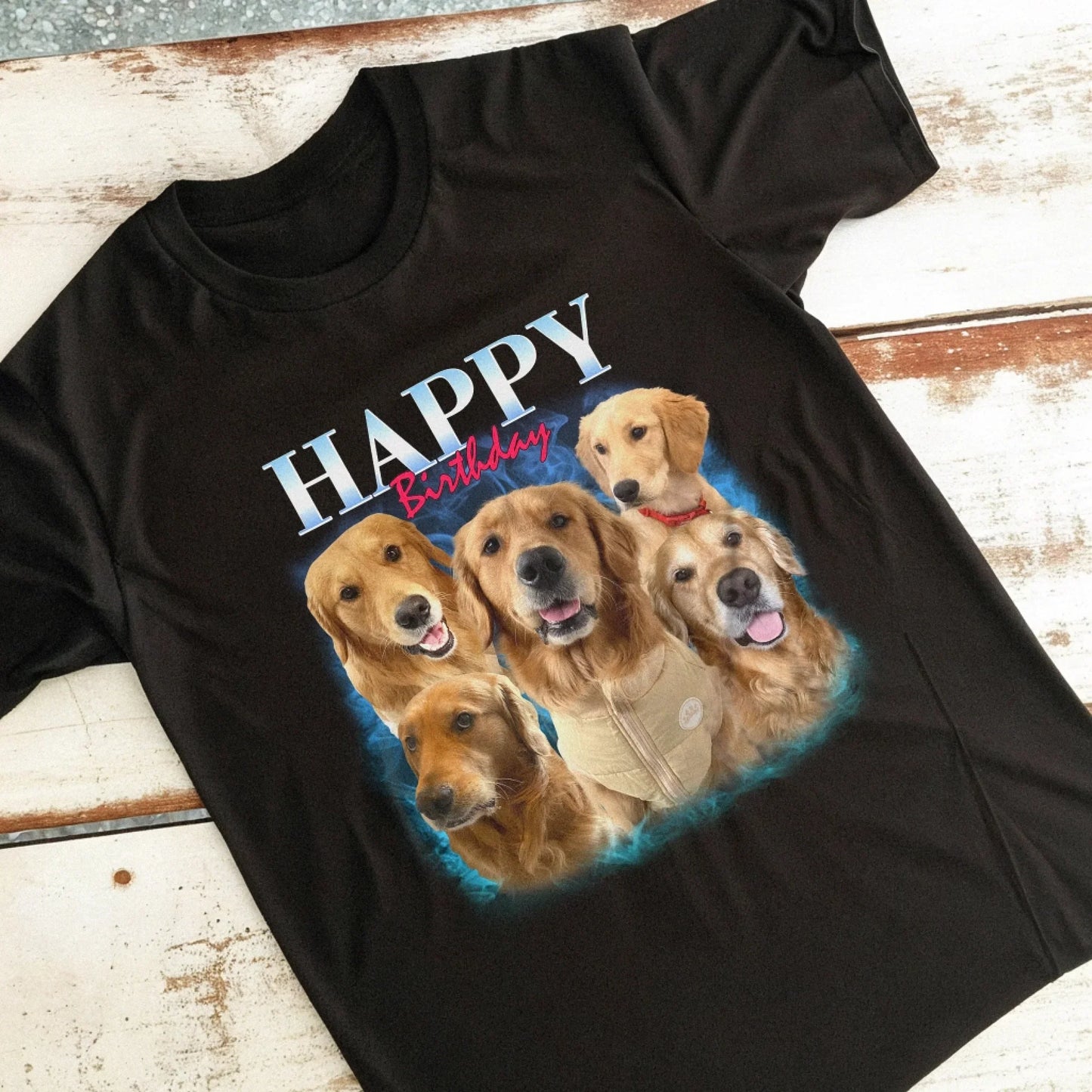Custom Vintage Style Pet T-Shirt product gallery view 4