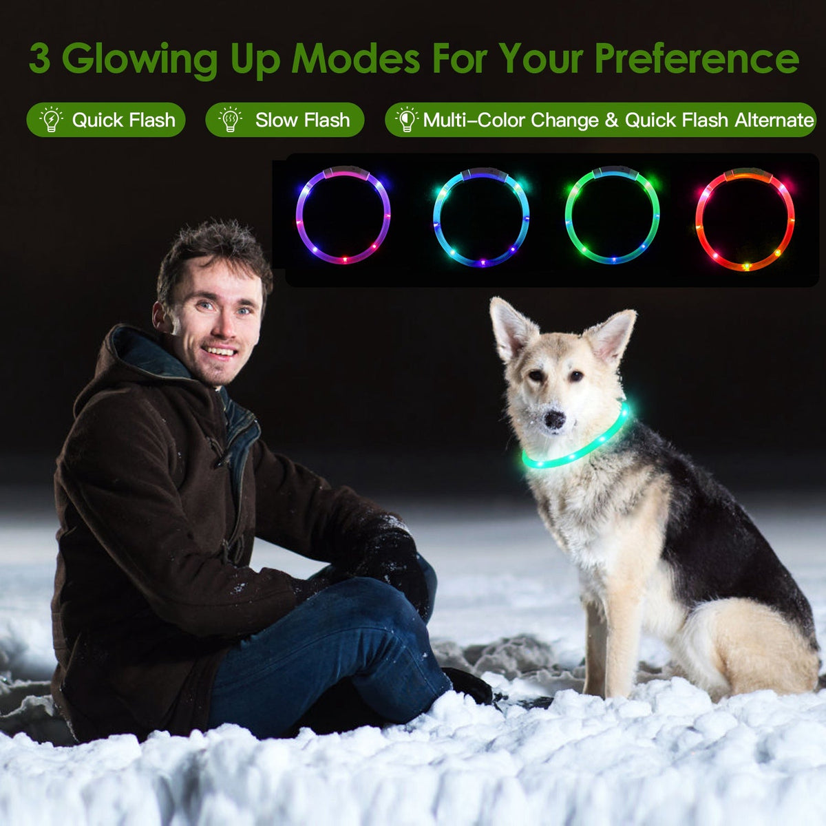 USB rechargeable LED dog collar charging details